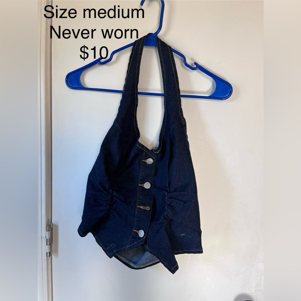 Stylish Denim Halter Top